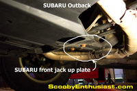 Jack up plate removal 2000 Outback