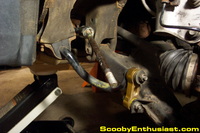 SUBARU inner tie rod with outer tie rod removed