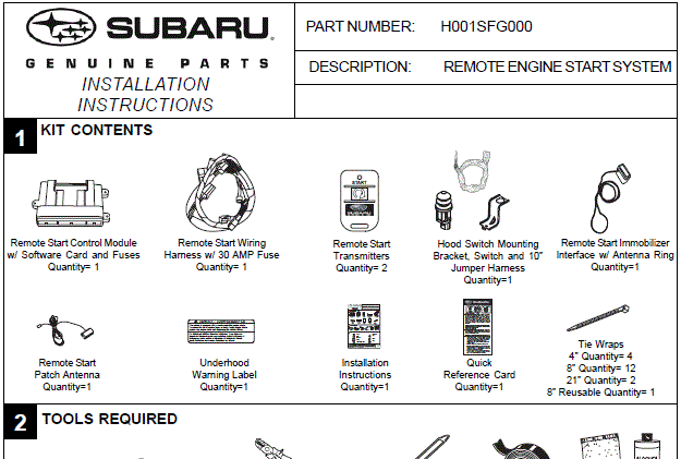 2008 subaru legacy remote start