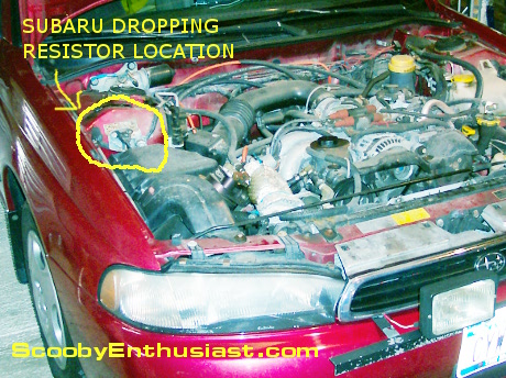 Subaru line pressure dropping resistor location